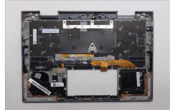 Lenovo 5M11R91496 C-Cover with keyboard, US English Euro, Grey, Backlight, FingerPrint Reader, WWAN, US