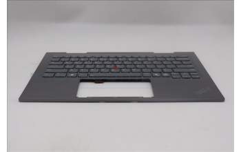 Lenovo 5M11R91496 C-Cover with keyboard, US English Euro, Grey, Backlight, FingerPrint Reader, WWAN, US