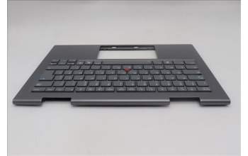 Lenovo 5M11R91497 C-Cover with keyboard, French, Grey, Backlight, FingerPrint Reader, WWAN, US