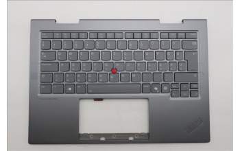 Lenovo 5M11R91508 C-Cover with keyboard, Hungarian, Grey, Backlight, FingerPrint Reader, WWAN, UK