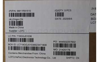 Lenovo 5M11R91510 C-Cover with keyboard, Icelandic, Grey, Backlight, FingerPrint Reader, WWAN, UK