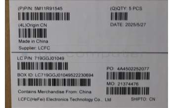 Lenovo 5M11R91545 C-Cover with keyboard, UK English, Grey, Backlight, FingerPrint Reader, WWAN, UK