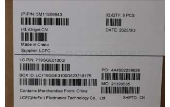 Lenovo 5M11S09543 C-Cover with keyboard, Danish, Black, Backlight, UK