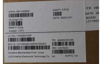 Lenovo 5M11S09550 C-Cover with keyboard, French, Black, Backlight, US