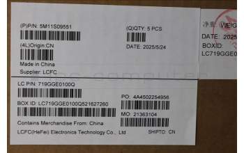 Lenovo 5M11S09551 C-Cover with keyboard, French, Black, Backlight, US