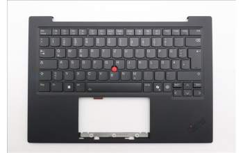 Lenovo 5M11S09554 C-Cover with keyboard, German, Black, Backlight, UK