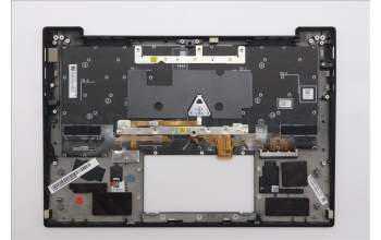 Lenovo 5M11S09554 C-Cover with keyboard, German, Black, Backlight, UK