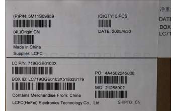 Lenovo 5M11S09659 C-Cover with keyboard, Spanish, Black, Backlight, WWAN, UK