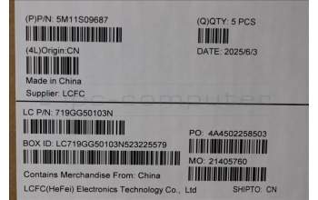 Lenovo 5M11S09687 C-Cover with keyboard, Spanish, Black, UK