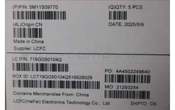 Lenovo 5M11S09770 MECH_ASM FRU KBD W/C FRA BL (SRX) UK BK