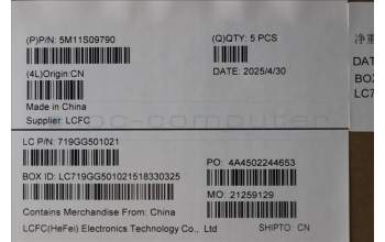 Lenovo 5M11S09790 C-Cover with keyboard, Italian, Black, Backlight, UK