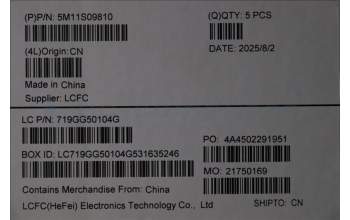 Lenovo 5M11S09810 C-Cover with keyboard, Slovenian, Black, Backlight, UK