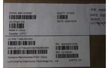 Lenovo 5M11S10087 Lenovo LCD Module, 16\", WQUXGA, Touch, Glare, OLED, 400nit, 100%DCI-P3, Color Calibration, W/5MP RGB+IR Camera