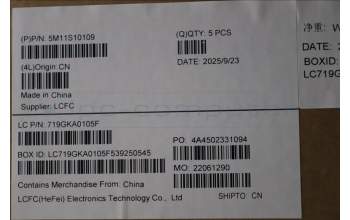 Lenovo 5M11S10109 C-Cover with keyboard, Hebrew, Black, US