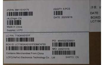 Lenovo 5M11S10175 C-Cover with keyboard, French, Black, Backlight, US