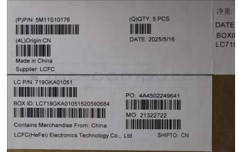 Lenovo 5M11S10176 C-Cover with keyboard, French, Black, Backlight, US