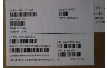 Lenovo 5M11S10349 C-Cover with keyboard, Belgian, Black, Backlight, UK