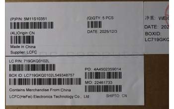 Lenovo 5M11S10351 C-Cover with keyboard, Danish, Black, Backlight, UK