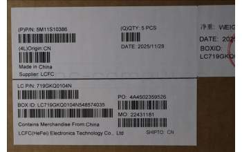 Lenovo 5M11S10386 C-Cover with keyboard, Czech Slovakian, Black, Backlight, UK