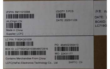 Lenovo 5M11S10398 C-Cover with keyboard, Switzerland, Black, Backlight, UK