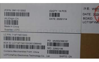 Lenovo 5M11S12002 Lenovo LCD Module, 14\", 2.8K, Non_Touch, Anti-Glare, Anti-reflection, Anti-smudge, OLED, 500nit, 100%DCI-P3, FHD RGB+IR Camera