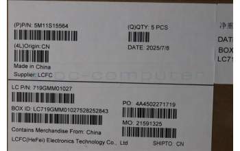 Lenovo 5M11S15564 C-Cover with keyboard, Arabic, Black, Backlight, US