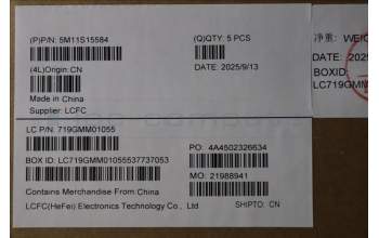 Lenovo 5M11S15584 C-Cover with keyboard, English, Black, Backlight, US