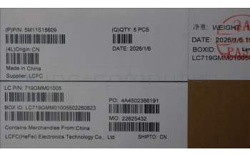 Lenovo 5M11S15609 C-Cover with keyboard, Hungarian, Black, Backlight, UK