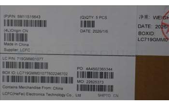 Lenovo 5M11S15643 C-Cover with keyboard, Slovenian, Black, Backlight, UK