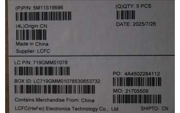 Lenovo 5M11S15696 C-Cover with keyboard, English, Black, Backlight, WWAN, US