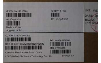 Lenovo 5M11S15701 C-Cover with keyboard, US English Euro, Black, Backlight, WWAN, US