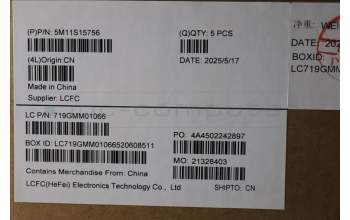 Lenovo 5M11S15756 C-Cover with keyboard, Spanish, Black, Backlight, WWAN, UK