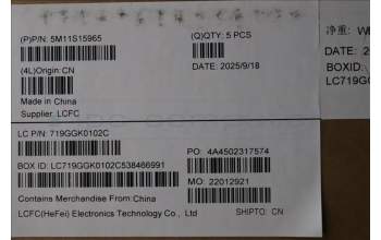 Lenovo 5M11S15965 C-Cover with keyboard, Spanish, Black, Backlight, UK