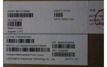 Lenovo 5M11S16098 C-Cover with keyboard, Nordic, Black, Backlight, WWAN, UK