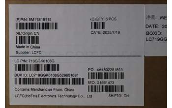 Lenovo 5M11S16115 C-Cover with keyboard, Spanish, Black, Backlight, WWAN, UK