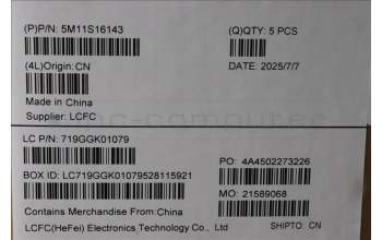 Lenovo 5M11S16143 MECH_ASM BL KB BK WW UK LTN