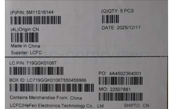 Lenovo 5M11S16144 C-Cover with keyboard, UK English, Black, Backlight, WWAN, UK