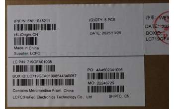 Lenovo 5M11S16211 C-Cover with keyboard, Greek, Black, Backlight, US