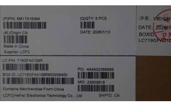 Lenovo 5M11S16394 MECH_ASM BL KB BK WW NORDIC TRI