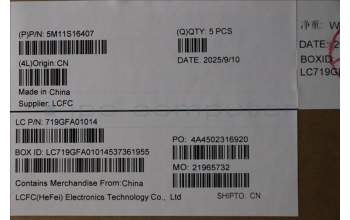 Lenovo 5M11S16407 C-Cover with keyboard, Slovenian, Black, Backlight, WWAN, UK