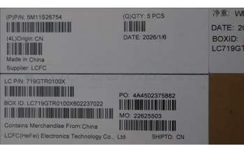 Lenovo 5M11S26754 C-Cover with keyboard, Danish, Black, UK