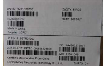 Lenovo 5M11S26755 C-Cover with keyboard, Spanish, Black, UK