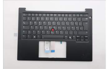 Lenovo 5M11S26848 C-Cover with keyboard, German, Black, Backlight, UK