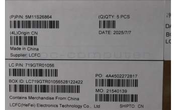 Lenovo 5M11S26864 C-Cover with keyboard, Italian, Black, Backlight, UK