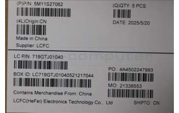 Lenovo 5M11S27062 C-Cover with keyboard, German, Black, Backlight, UK