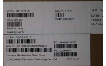 Lenovo 5M11S27103 MECH_ASM FRU KB CCV UK BL(Chicony)UK BK