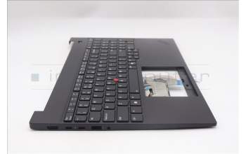 Lenovo 5M11S27107 C-Cover with keyboard, US English Euro, Black, Backlight, US