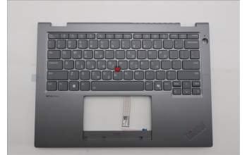 Lenovo 5M11S29917 C-Cover with keyboard, Greek, Luna Grey, Backlight, Heat Staking, US