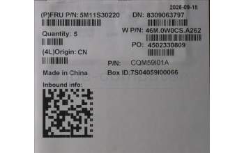 Lenovo 5M11S30220 C-Cover with keyboard, US English Euro, Luna Grey, Backlight, World Face Camera, Heat Staking, US