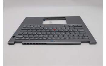 Lenovo 5M11S30220 C-Cover with keyboard, US English Euro, Luna Grey, Backlight, World Face Camera, Heat Staking, US